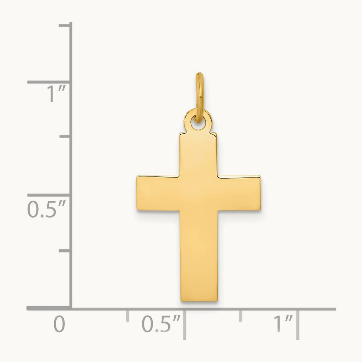 Polished Cross Pendant, 14K