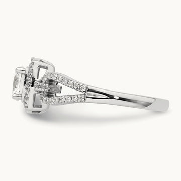 Halo Engagement Ring, 0.75 ct tw Lab-Grown Diamond