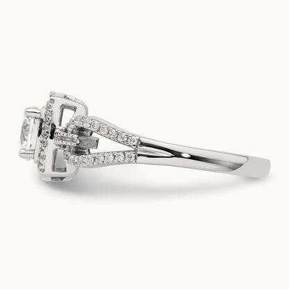 Halo Engagement Ring, 0.75 ct tw Lab-Grown Diamond