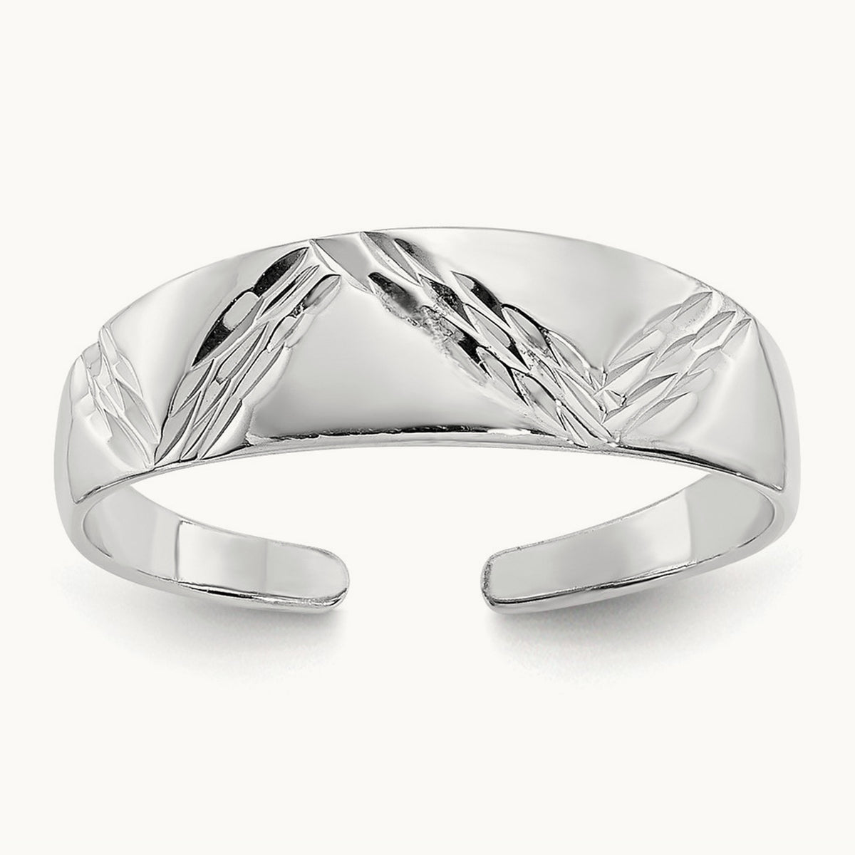 Fancy Toe Ring, 14K White Gold