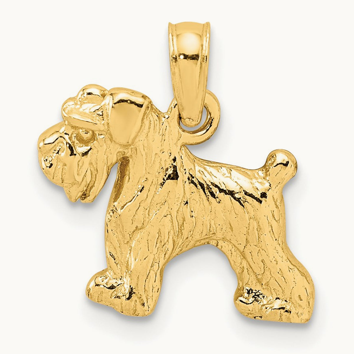 Schnauzer Dog Pendant, 14K