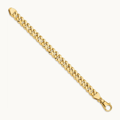 Hand Polished Fancy Link Bracelet, 10mm, 14K