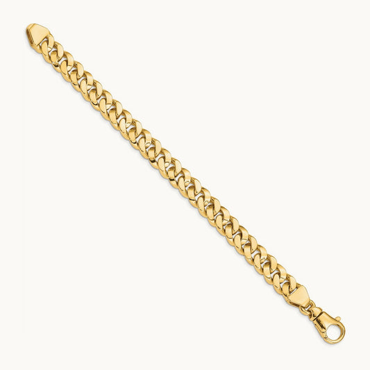 Hand Polished Fancy Link Bracelet, 10mm, 14K
