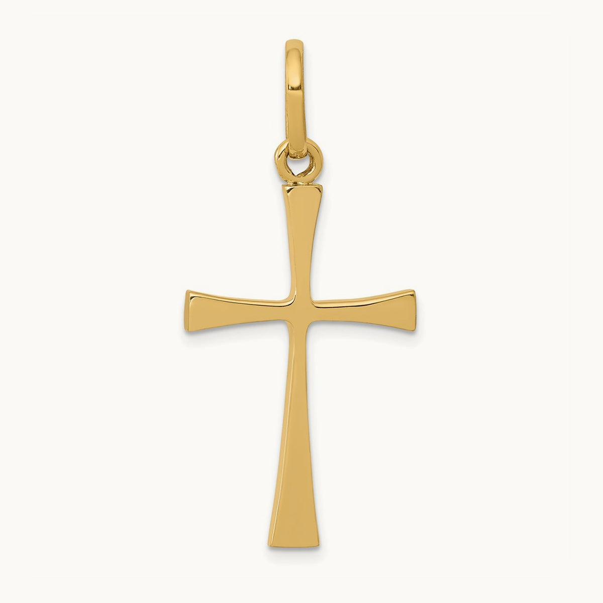 Polished Cross Pendant, 14K