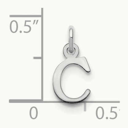 Cutout Letter C Initial Pendant, 14K White Gold