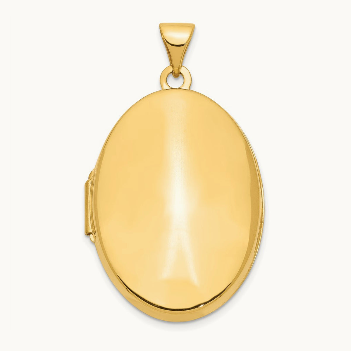 Polished Domed Oval Locket — 14K Yellow Gold