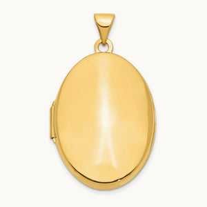Polished Domed Oval Locket — 14K Yellow Gold