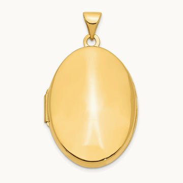 Polished Domed Oval Locket — 14K Yellow Gold