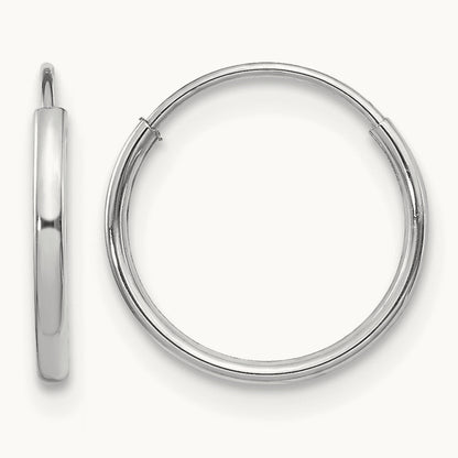 Madi K White Gold Endless Hoop Earrings, 14K
