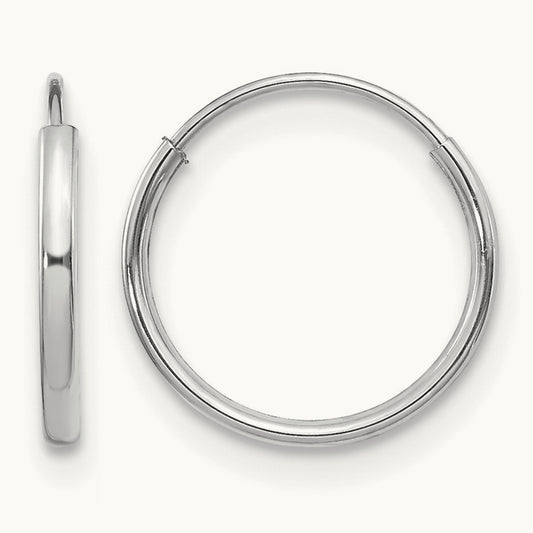 Madi K White Gold Endless Hoop Earrings, 14K