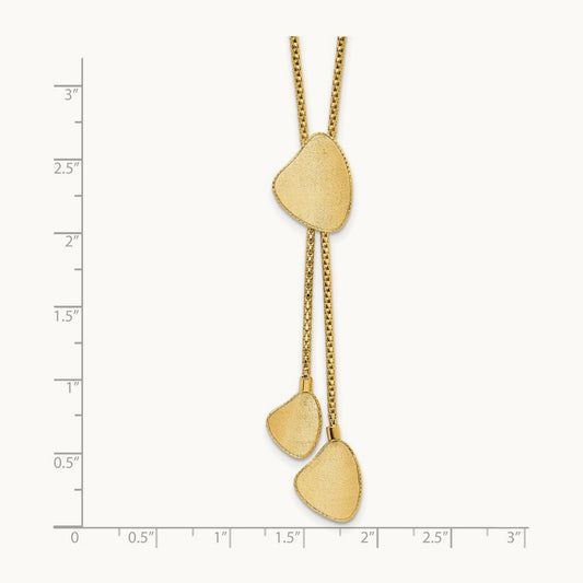 Fancy Drop Dangle 17in w/2in Ext. Necklace, 14K