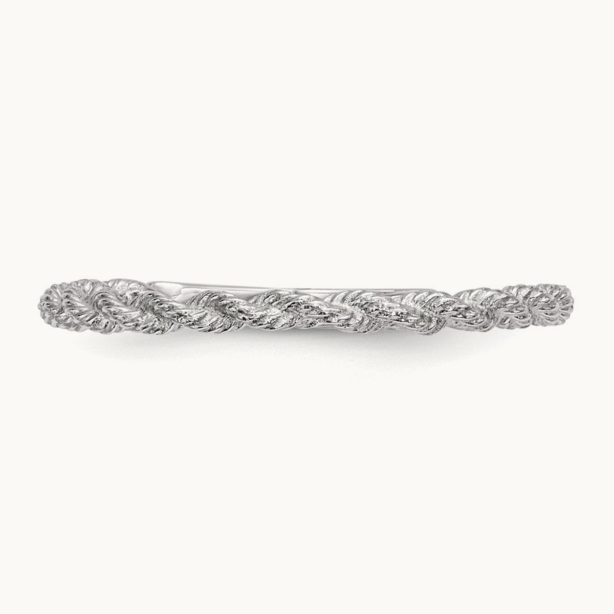14K Gold Twisted Rope Ring — 14K White Gold