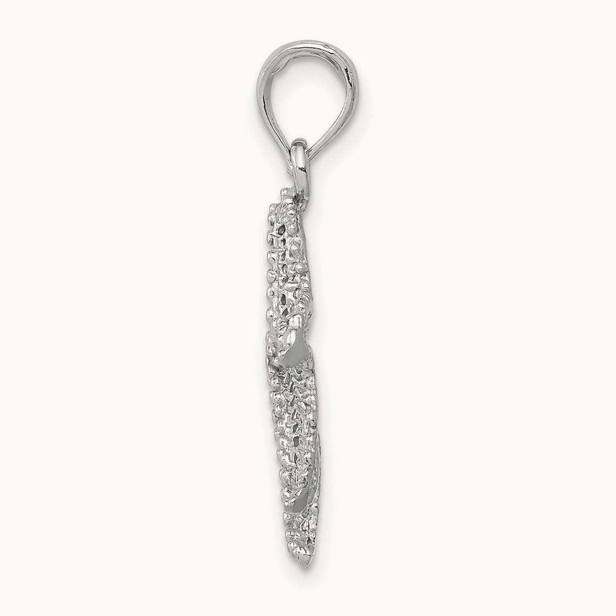 Polished Open-Backed Starfish Pendant — 14K White Gold