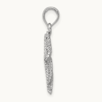 Polished Open-Backed Starfish Pendant — 14K White Gold
