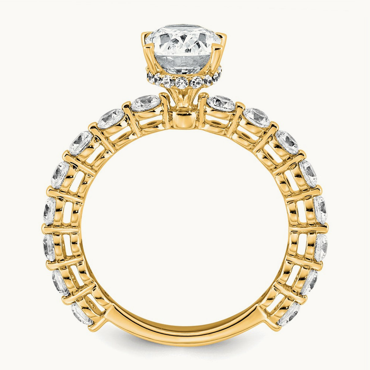 Oval Engagement Ring, 2.50 ct tw Lab-Grown Diamond — 14K Yellow Gold
