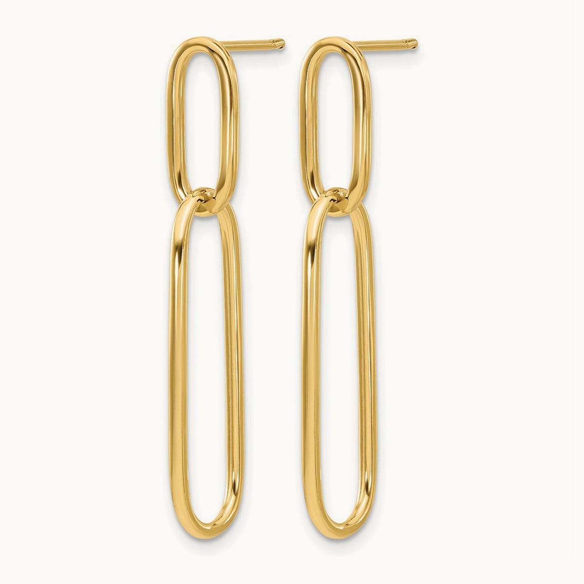 Polished Post Drop Earrings, 14K — Leslie's
