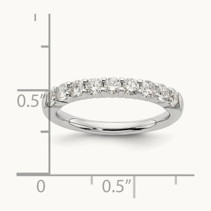 9-Stone Diamond Band, 14K White Gold