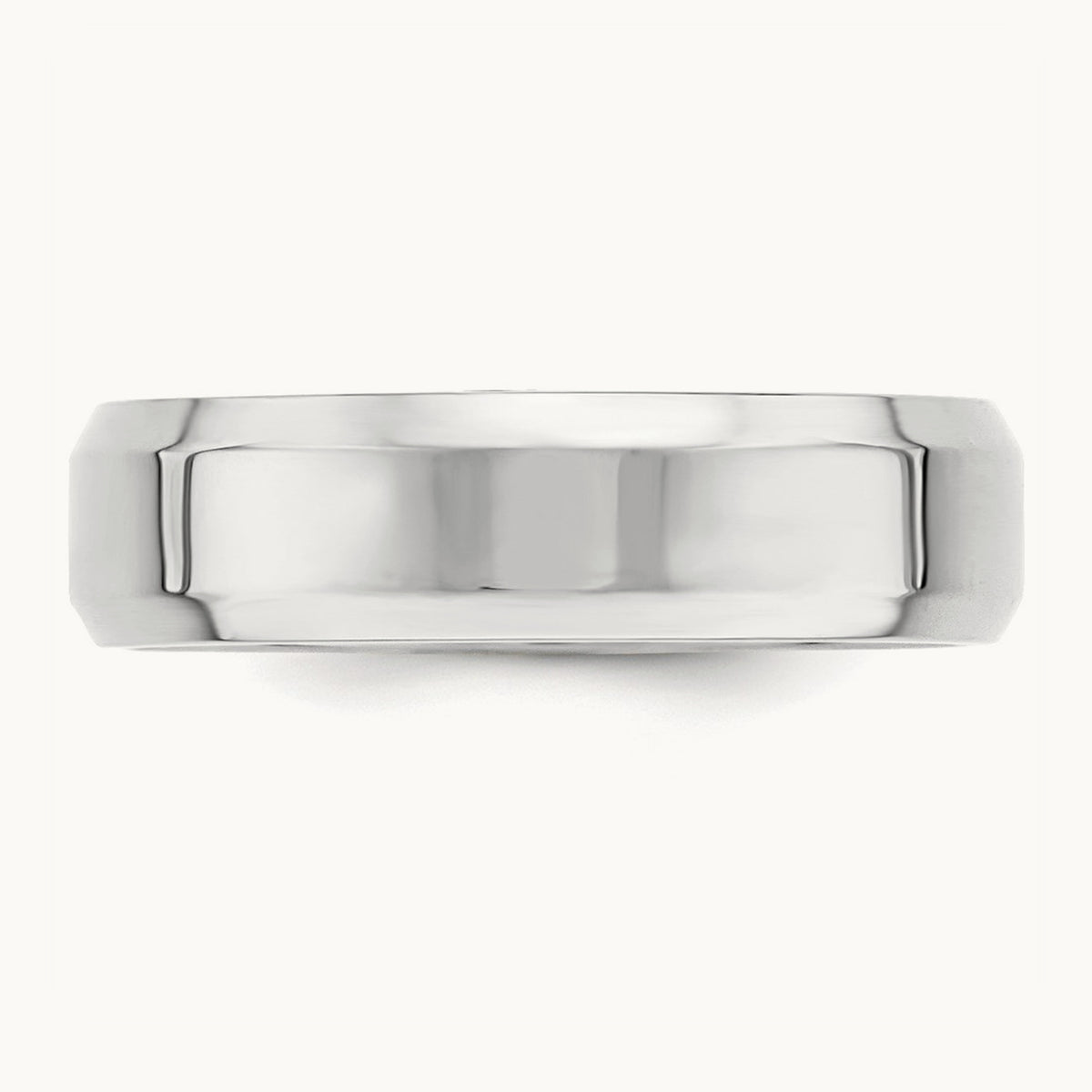 Bevel Edge Comfort Fit Band — 14K White Gold, 6mm