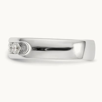 5-Stone Diamond Channel Band, 14K White Gold
