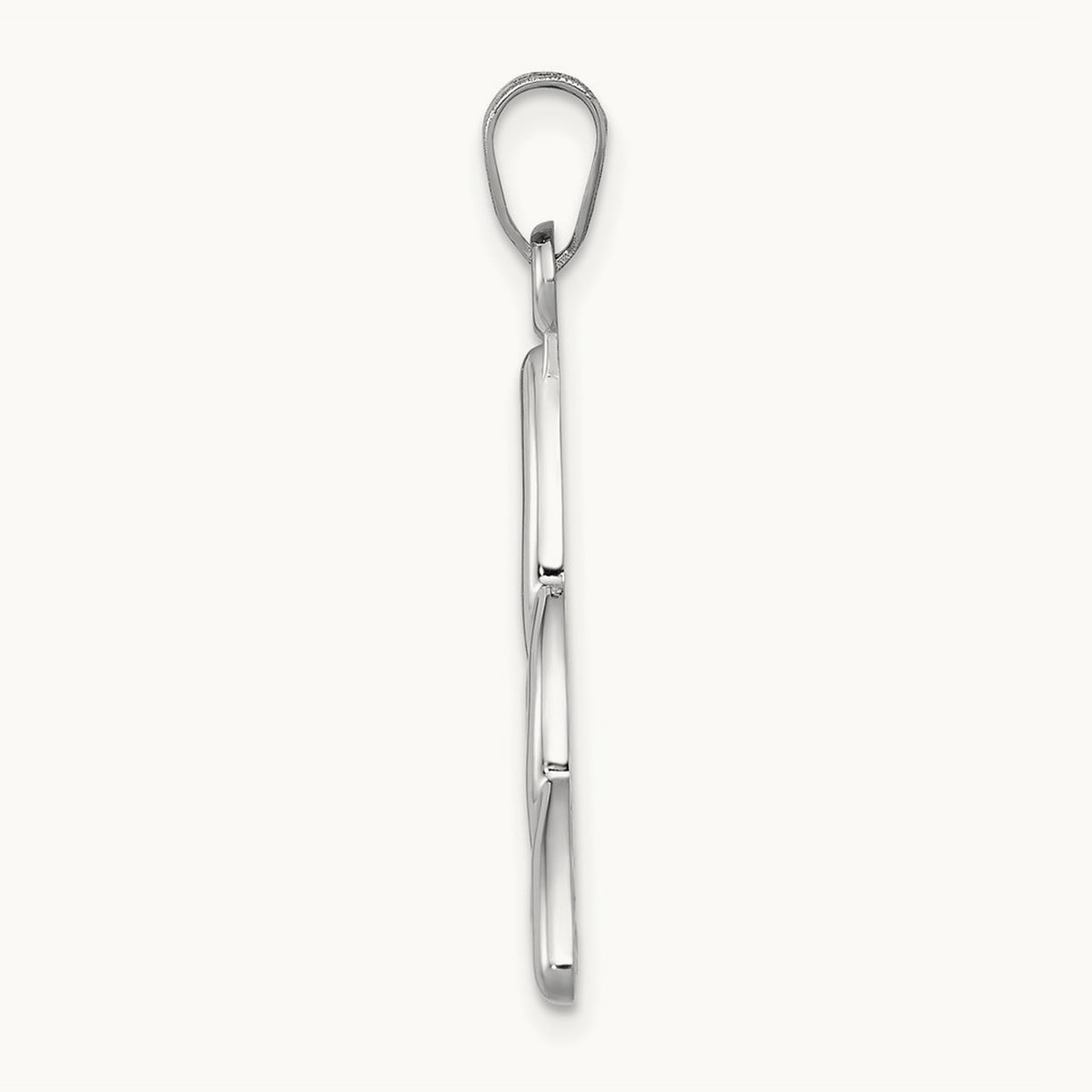Polished Trinity Knot Pendant — 14K White Gold