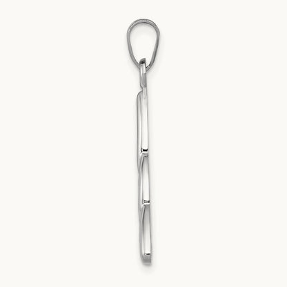 Polished Trinity Knot Pendant — 14K White Gold