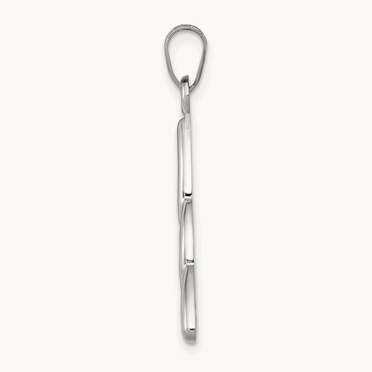 Polished Trinity Knot Pendant — 14K White Gold