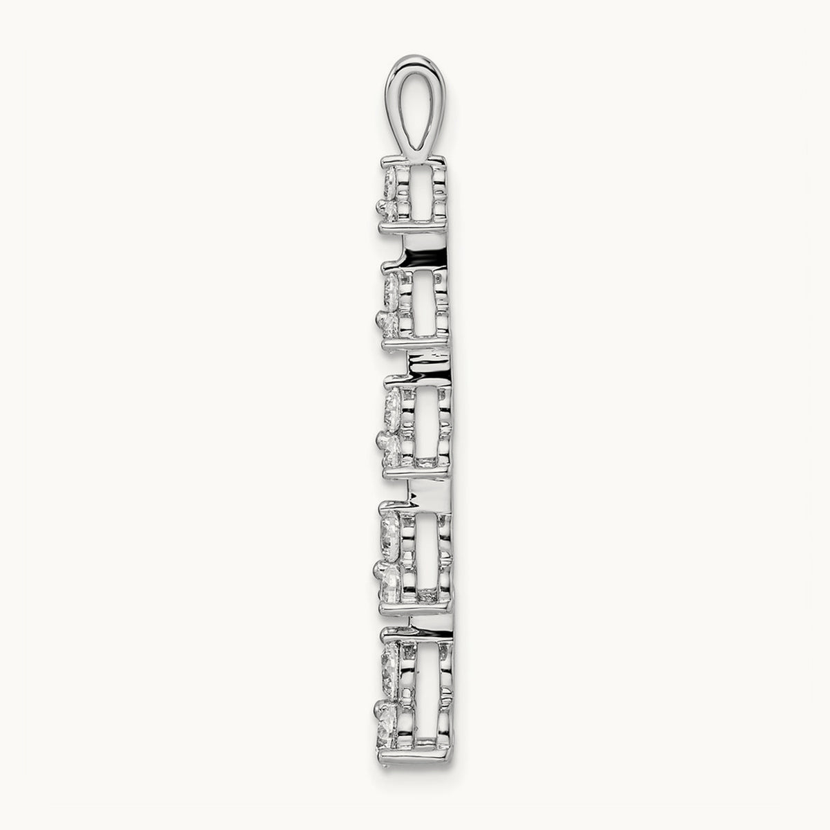 Five 3 Stone Bar Chain Slide, 1.00 ct tw Lab-Grown Diamond