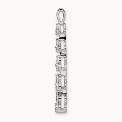 Five 3 Stone Bar Chain Slide, 1.00 ct tw Lab-Grown Diamond