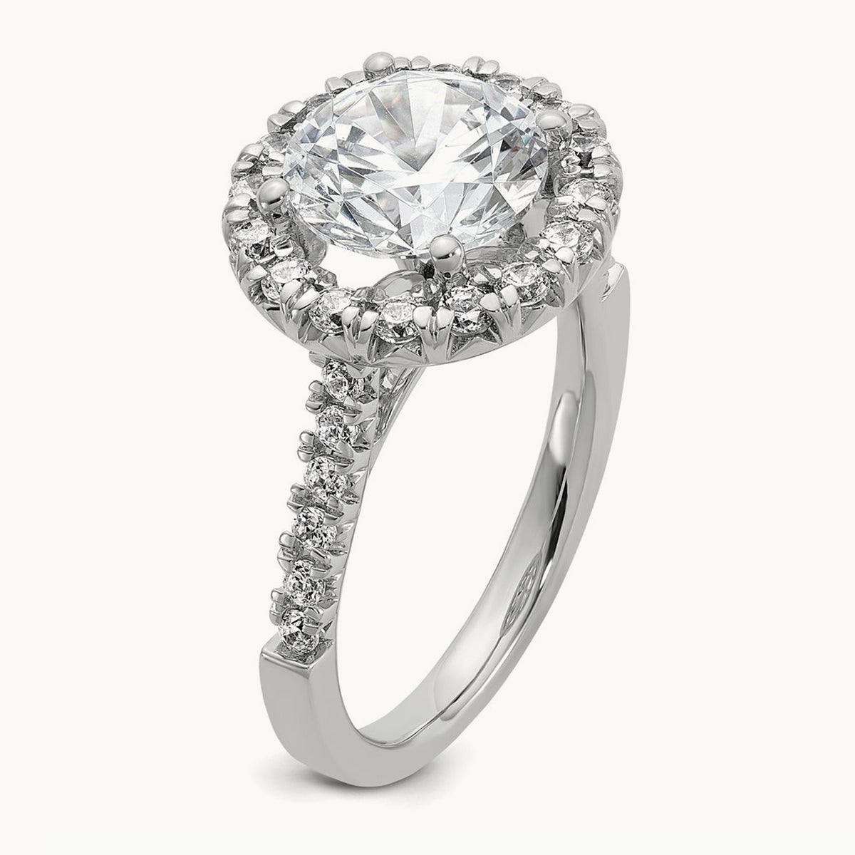 Semi-Mount Engagement Ring, 0.25-0.50 ct tw Lab-Grown Diamond — 5/8 ct (holds 3 ct center) · VS/SI (Great), 14K White Gold, 7