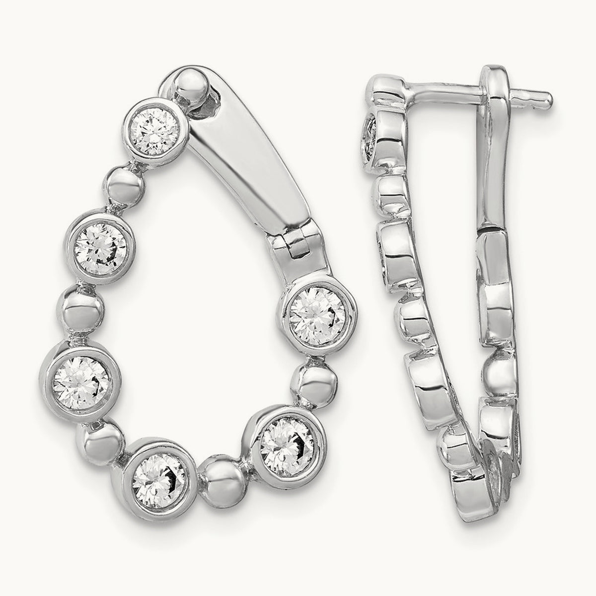 Hinged Hoop Earrings, 1.00 ct tw Lab-Grown Diamond