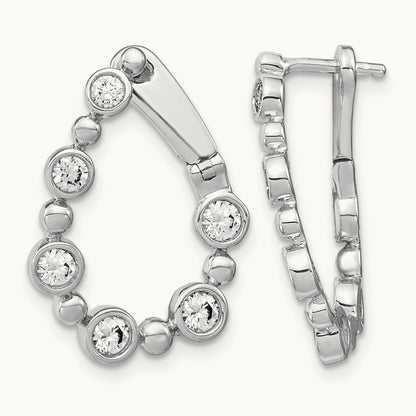 Hinged Hoop Earrings, 1.00 ct tw Lab-Grown Diamond