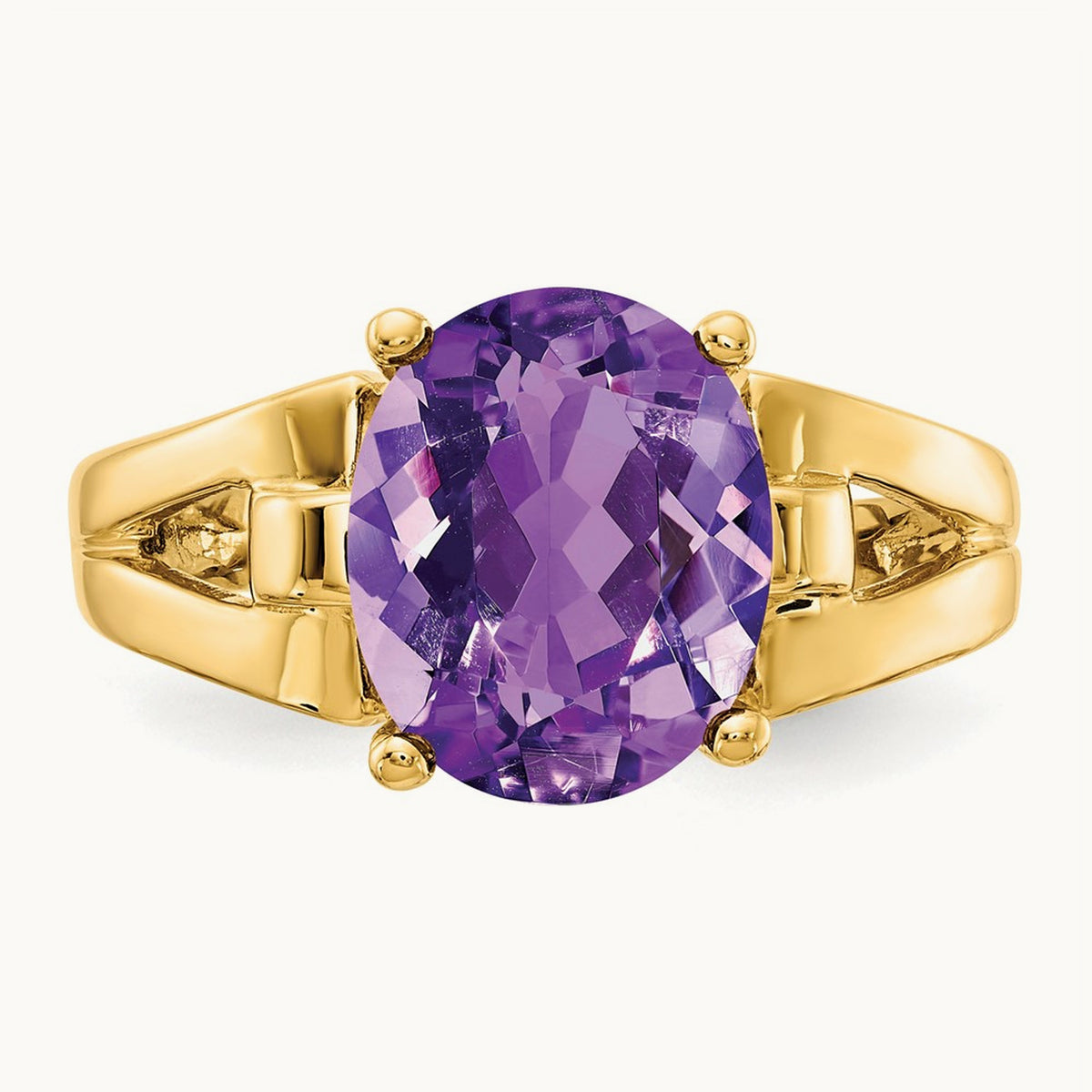 11x9mm Oval Amethyst ring, 14K