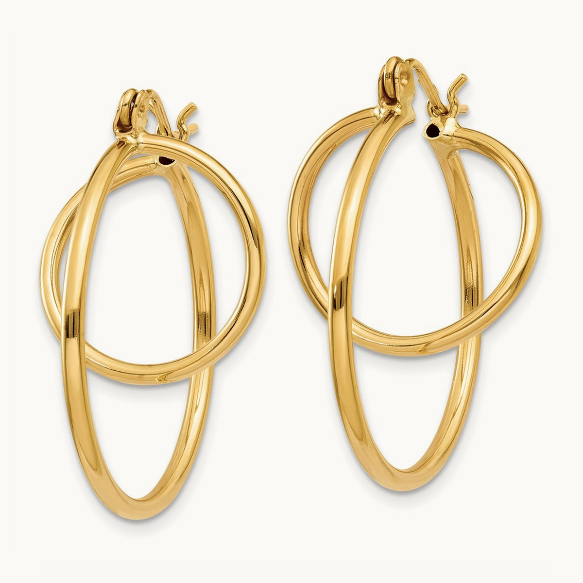 Fashion Circle Hoop Earrings, 14K