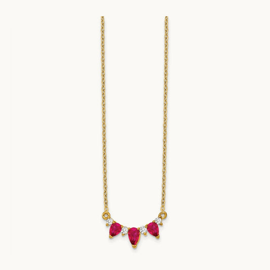 Ruby and Diamond 18 inch Necklace, 14K