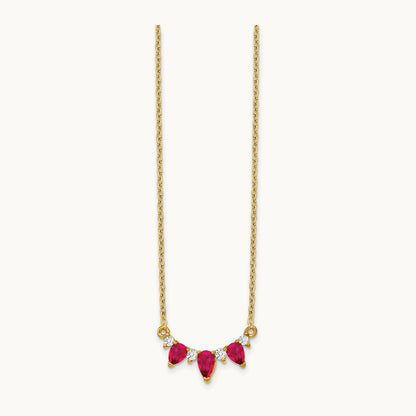 Ruby and Diamond 18 inch Necklace, 14K