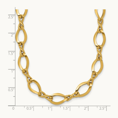 Fancy Link 18in Necklace, 14K