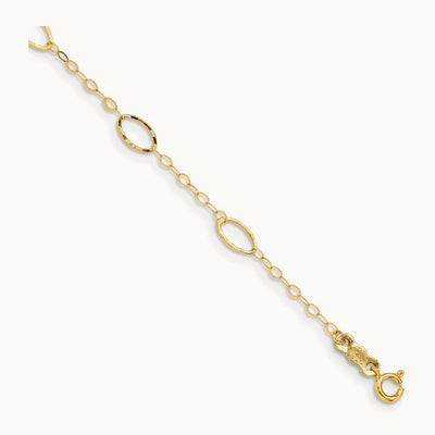 Oval Design Diamond-cut Bracelet, 14K