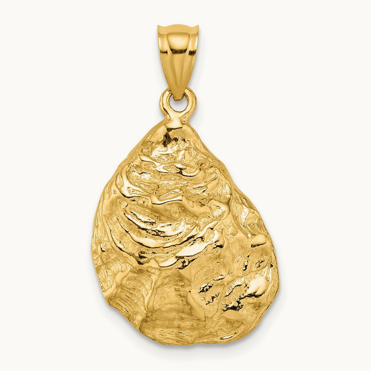 3-D Textured Oyster Shell Charm — 27mm
