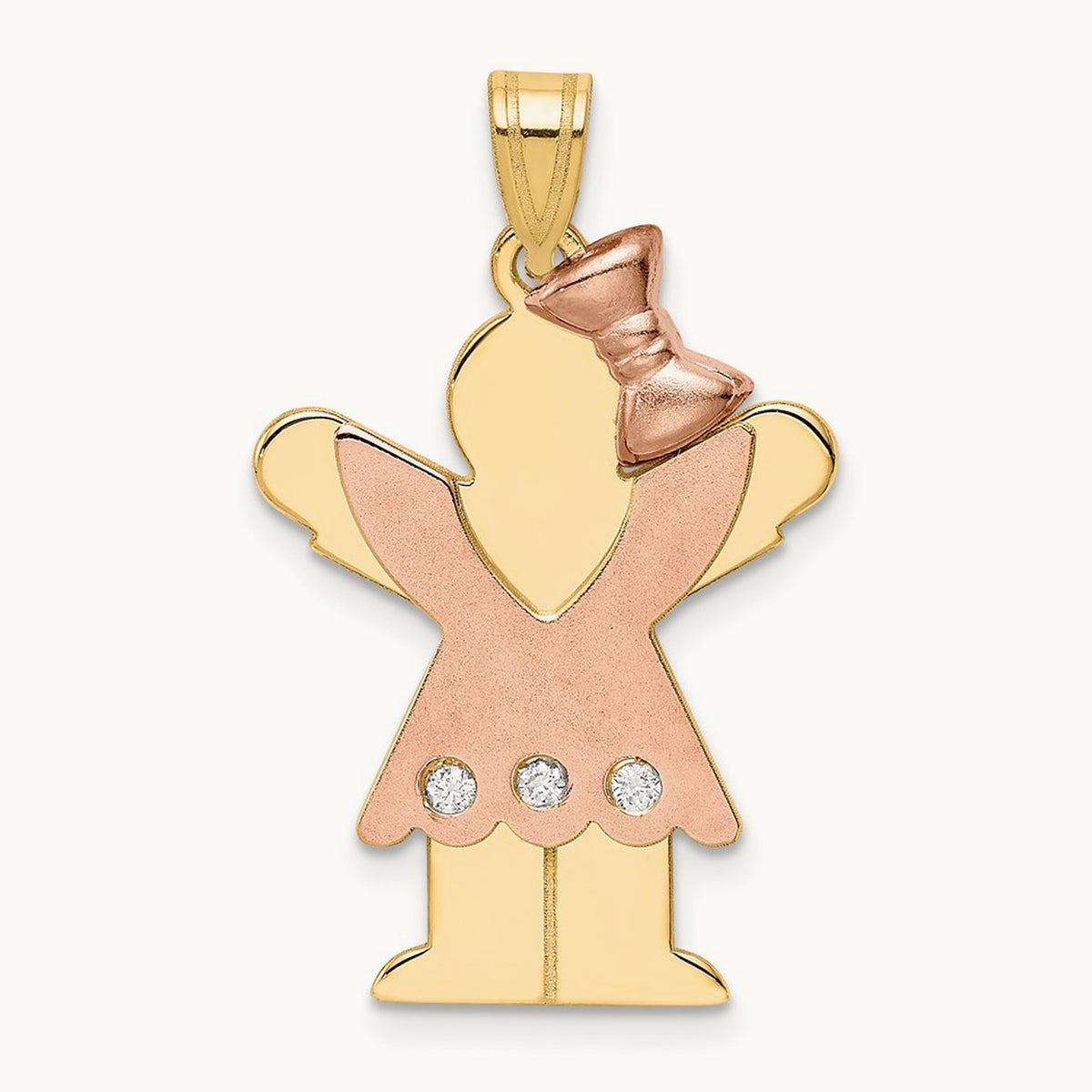 AA Diamond kid pendant, 14K Two-tone