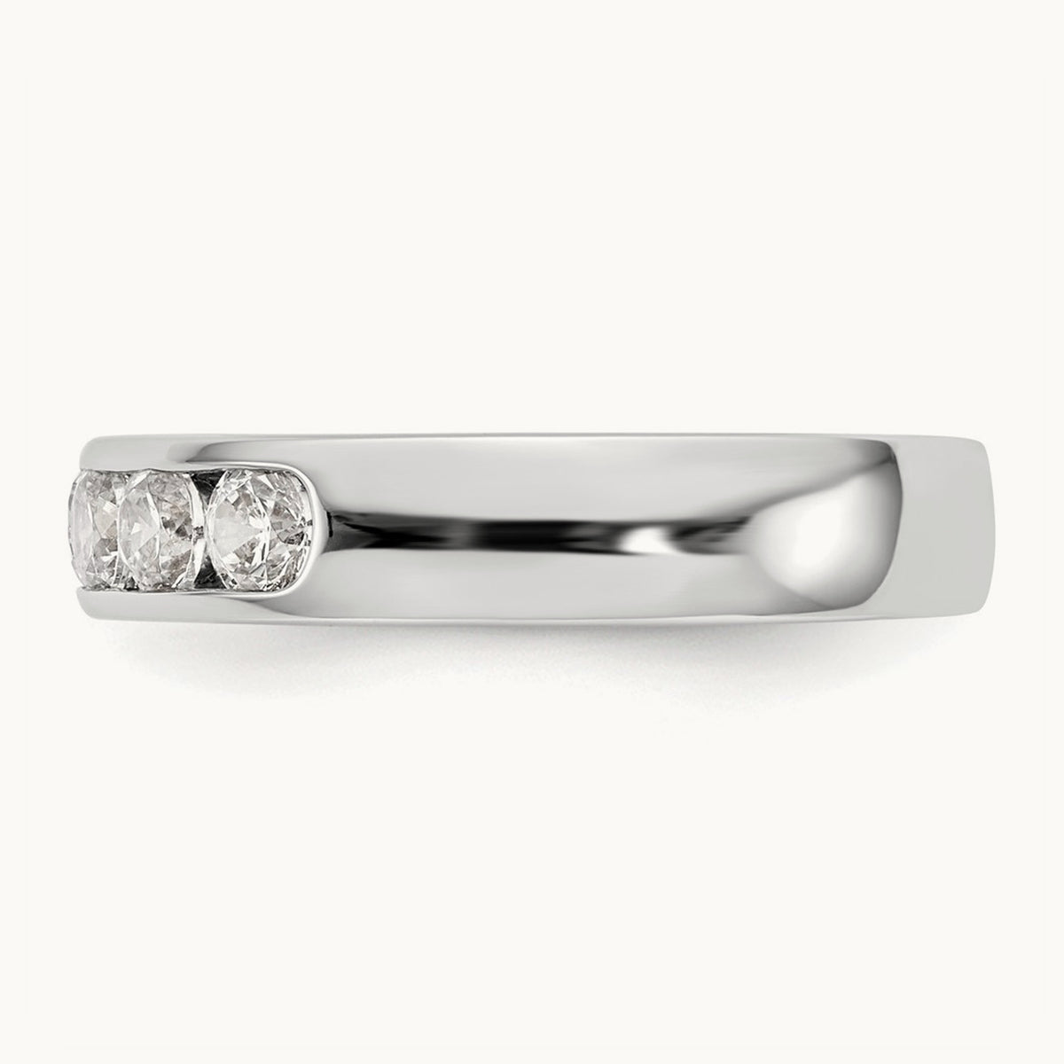 5-Stone Diamond Channel Band, 14K White Gold