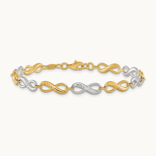 Infinity Symbol Bracelet, 14K Two-tone