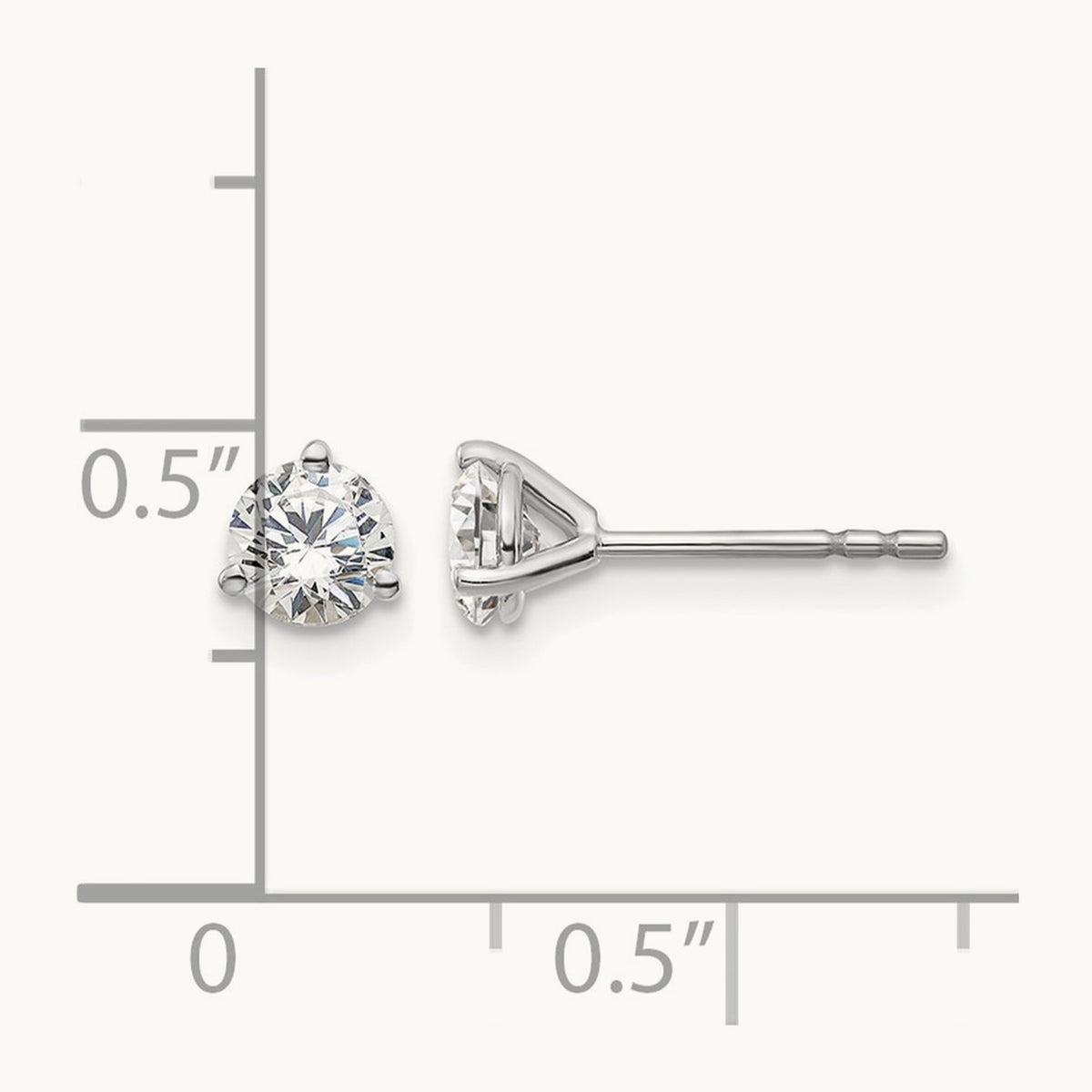 Round Stud Earrings, 0.10-6.00 ct tw Lab-Grown Diamond — 5/8 ct, 14K White Gold