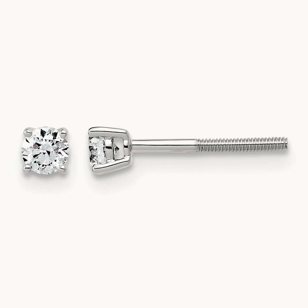 Lightweight Screwback Earrings, 0.25-4.00 ct tw Lab-Grown Diamond — 1/4 ct, 14K White Gold