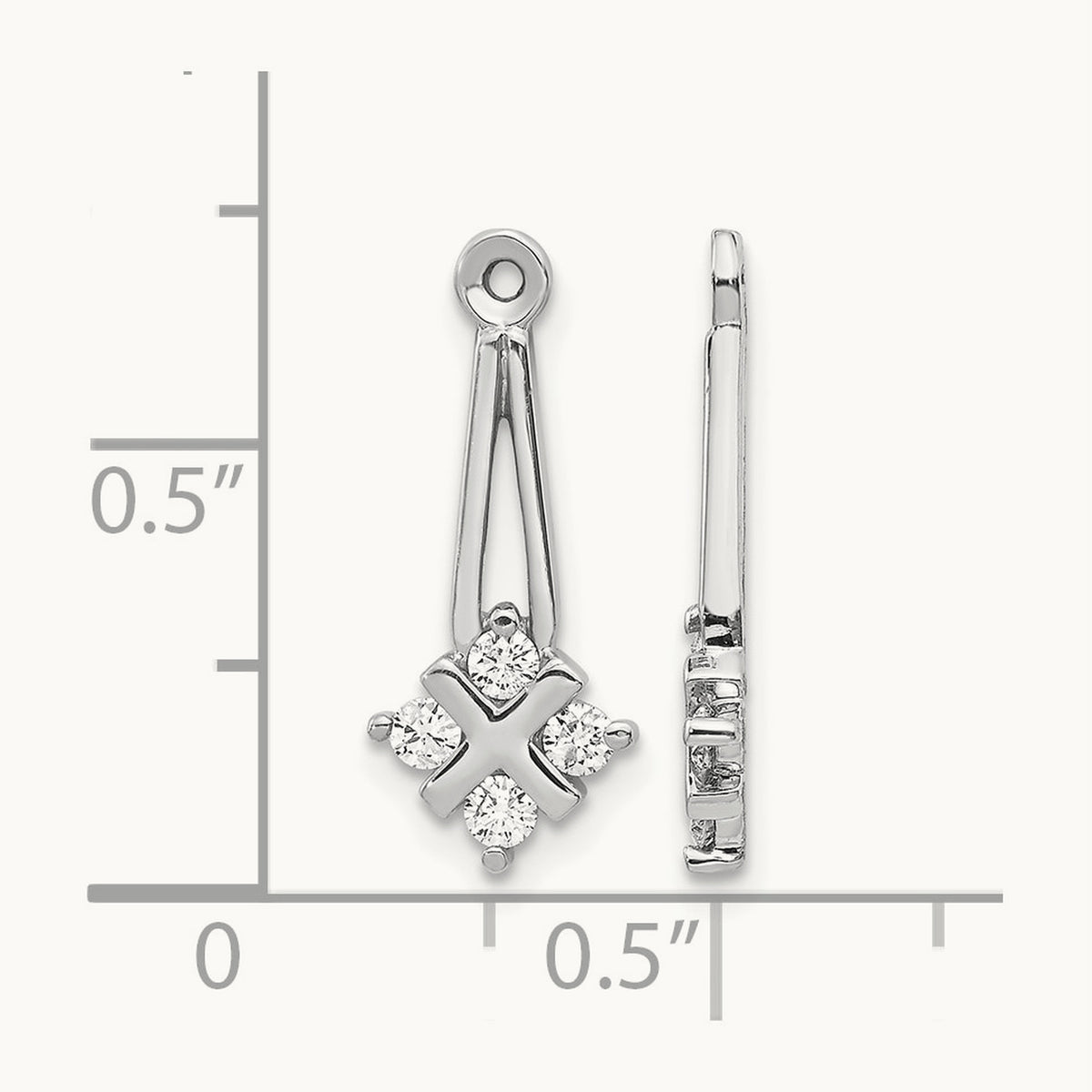 A Dangle Cluster Diamond Earring Jacket, 14K White Gold