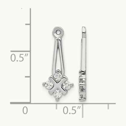 A Dangle Cluster Diamond Earring Jacket, 14K White Gold