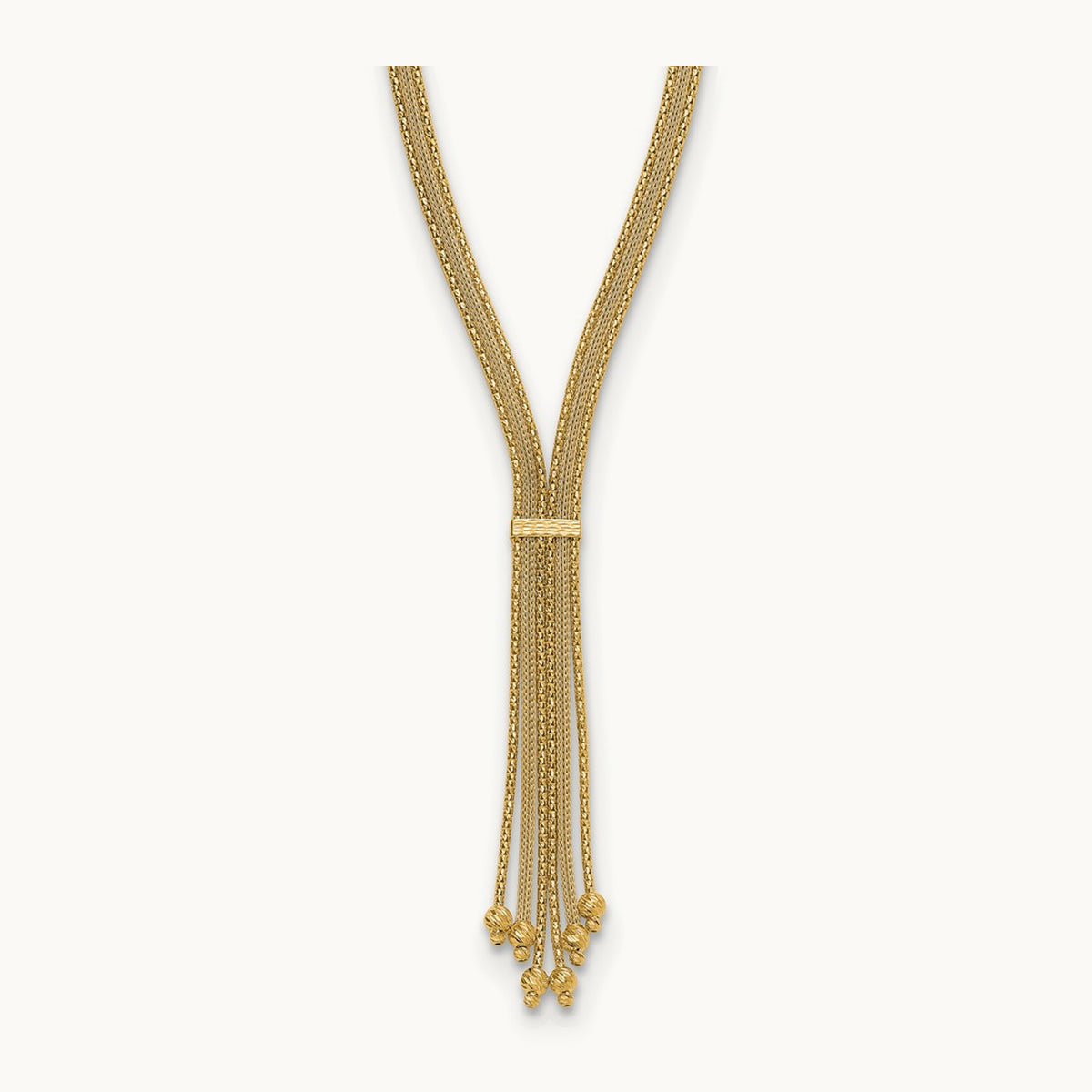 Polish/Texture/Dia-cut Fancy Drop Necklace, 14K — Leslie's