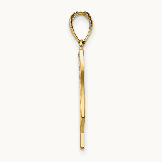 w/ Enamel American Flag Charm, 14K