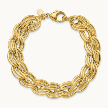 Polished Fancy Link Bracelet, 14K