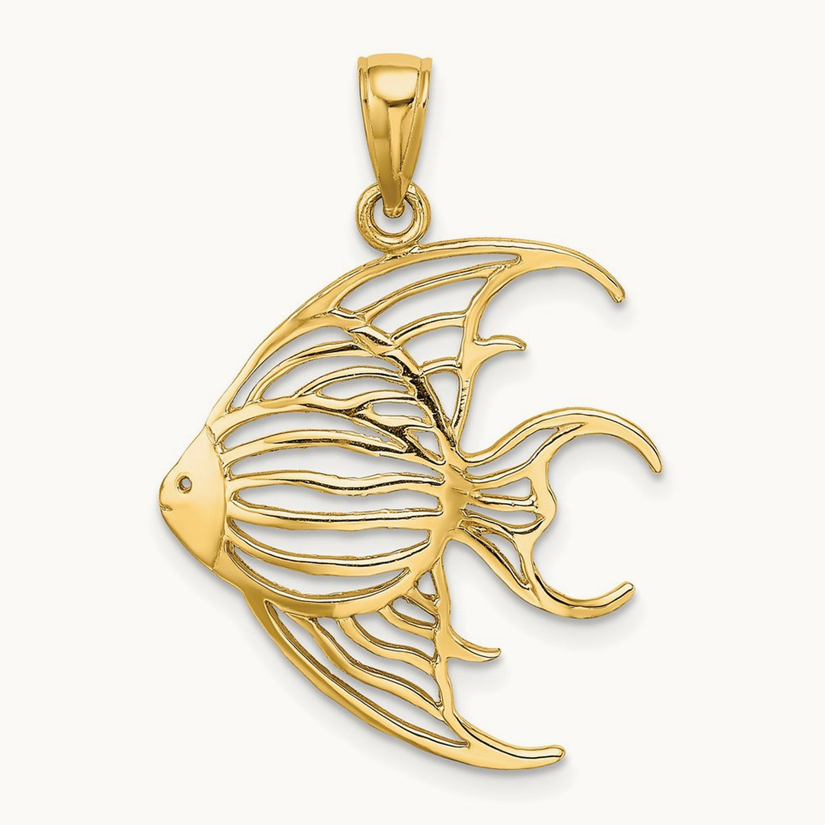 Cut-Out Angelfish Charm — 14K Yellow Gold, 23.4mm