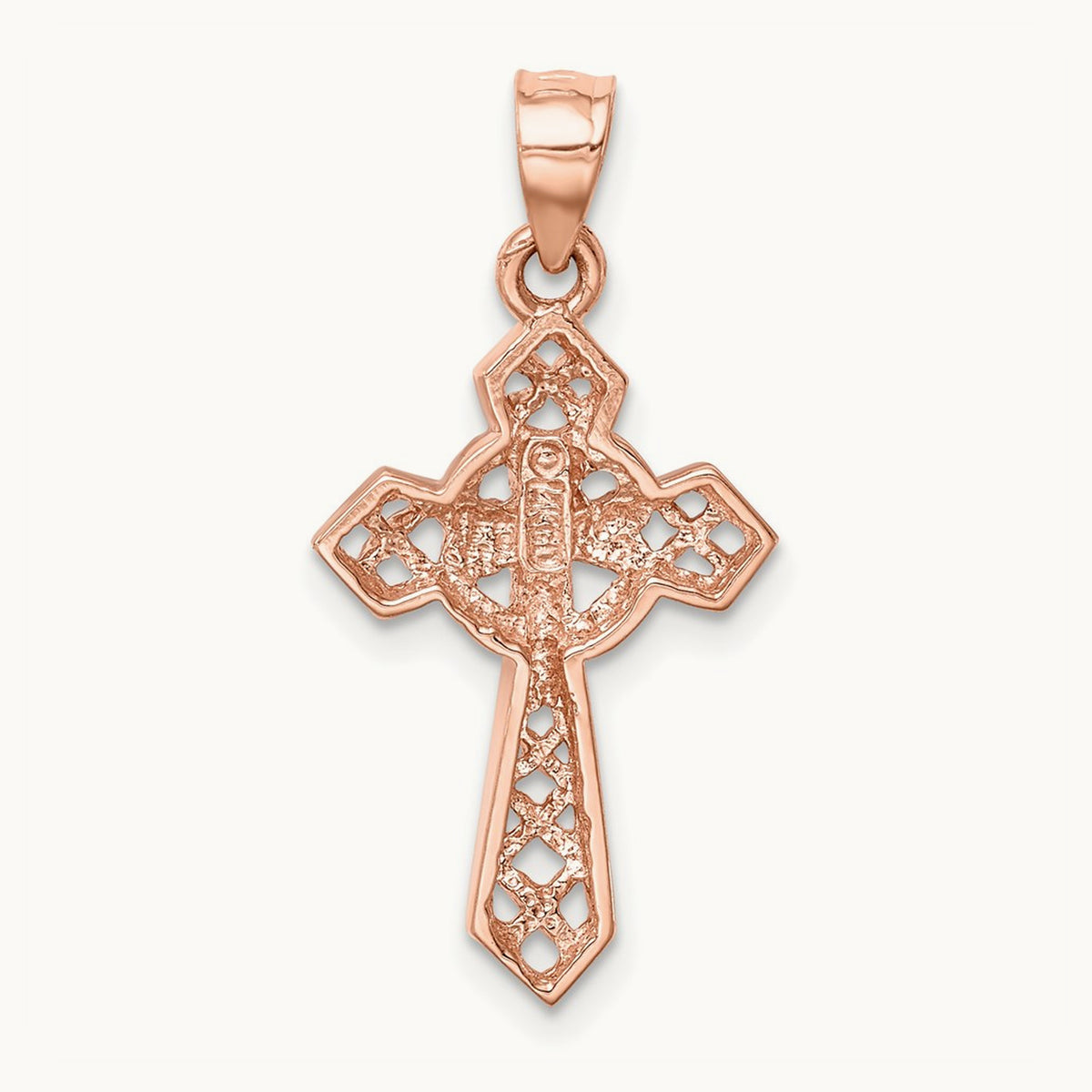 Polished Cross Pendant, 14K Rose